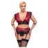 Cottelli Bondage Plus Size - pitsiline rinnahoidja komplekt (punane)