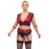 Cottelli Bondage Plus Size - pitsiline rinnahoidja komplekt (punane)