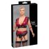 Cottelli Bondage Plus Size - pitsiline rinnahoidja komplekt (punane)