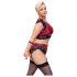 Cottelli Bondage Plus Size - pitsiline rinnahoidja komplekt (punane)