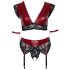 Cottelli Bondage Plus Size - pitsiline rinnahoidja komplekt (punane)