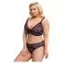 Cottelli Plus Size - läbipaistev mustriga rinnahoidja komplekt (lilla)