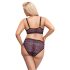 Cottelli Plus Size - läbipaistev mustriline rinnahoidja komplekt (lilla)