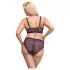 Cottelli Plus Size - läbipaistev mustriga rinnahoidja komplekt (lilla)