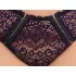 Cottelli Plus Size - läbipaistev mustriga rinnahoidja komplekt (lilla) - 2XL