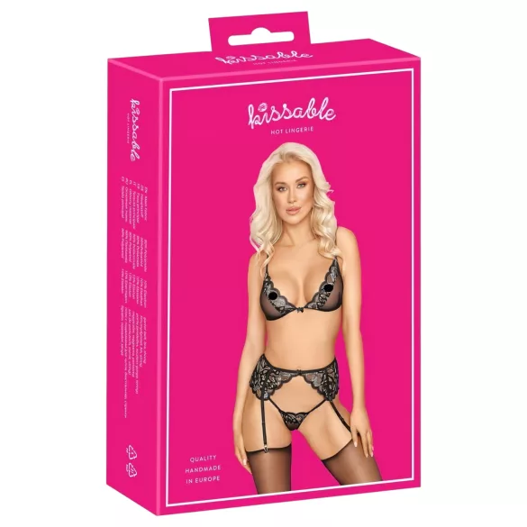 Kissable - pesukomplekt (must) - L/XL