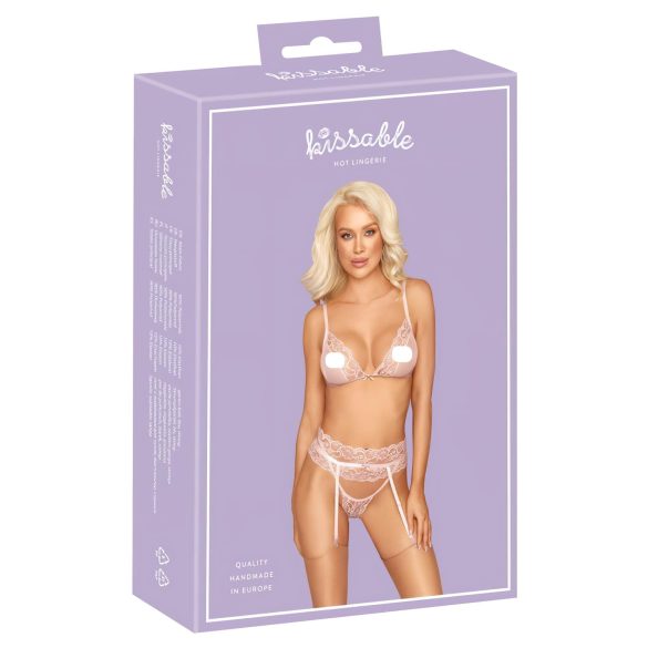 Suudlusväärne - pitsiline pesukomplekt (roosa) - L/XL