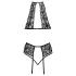 Suudeldav - kaelarihmadega pitsiline rinnahoidja komplekt (must) - L/XL