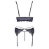 Cottelli - 3-osaline pitsiline pesukomplekt (must-lilla)