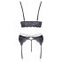 Cottelli - 3-osaline pitsiline pesukomplekt (must-lilla) - M