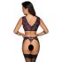 Cottelli Bondage - pesukomplekt ja käerauad (must-lilla) - XL