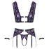 Cottelli Bondage - pesukomplekt ja käerauad (must-lilla) - XL