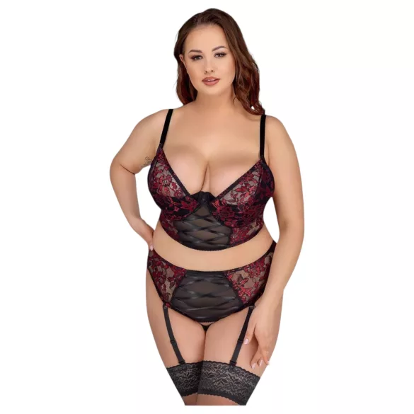 Cottelli Plus Size - reguleeritav rinnahoidja komplekt (punane)