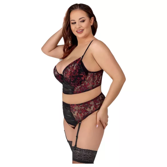 Cottelli Plus Size - reguleeritav rinnahoidja komplekt (punane)