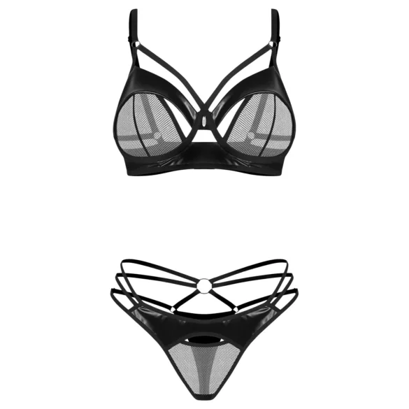 Obsessive Dominna - rihmadega rinnahoidja komplekt - must - L/XL