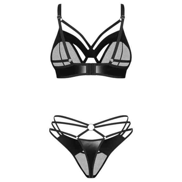 Obsessive Dominna - rihmadega rinnahoidja komplekt - must - L/XL