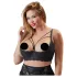 Cottelli Plus Size - rindade tõstja rihmade ja rõngastega - must - 95F