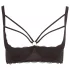 Cottelli Plus Size - rindade tõstja rihmade ja rõngastega - must - 95F