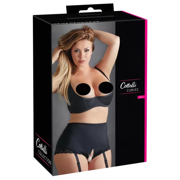 Cottelli Plus Size - tugikaartega rinnahoidja - must - 90D