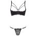 Cottelli - rihmade, rõngastega rinnahoidja ja stringid (must) - 85B/L
