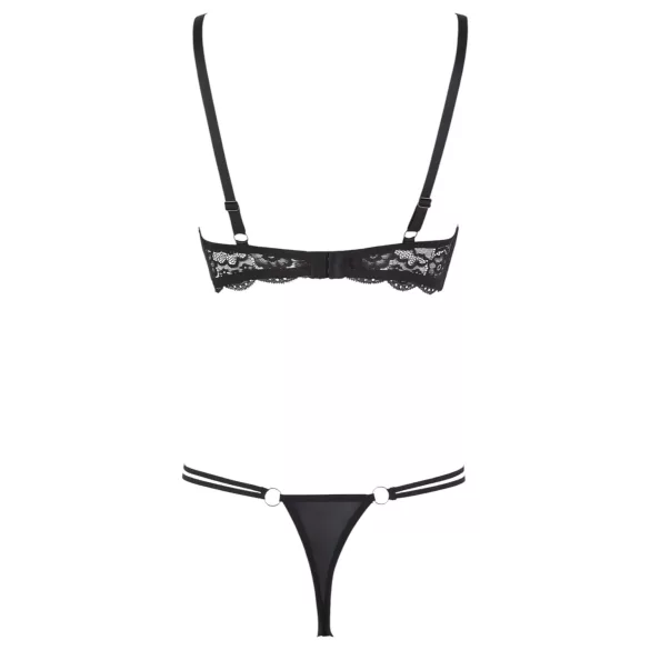 Cottelli - rihmade ja rõngastega rinnahoidja ning stringid - must - 85C/L