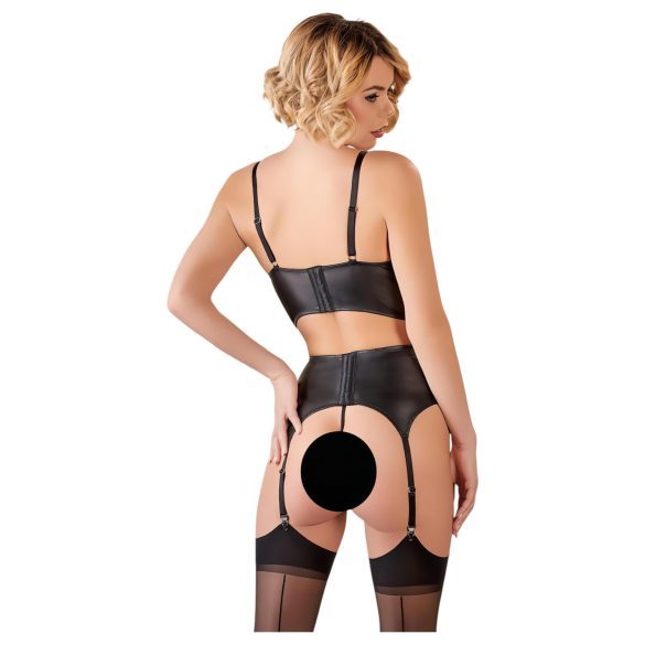 Abierta Fina - rihmaga pitsist pesukomplekt - must - 85C/L