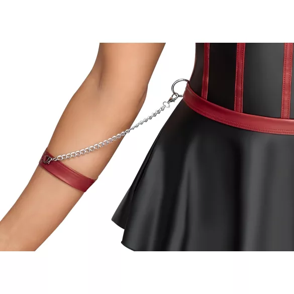 Cottelli Bondage - läikiv komplekt ja käeraud (must)