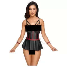   Cottelli Bondage - läikiv komplekt ja käeraud (must) - 85B/L