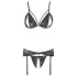 Cottelli - avatud pitsist pesukomplekt - must - L