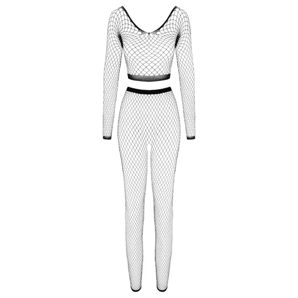 Cottelli - võrksärk ja stringid - pikkade varrukatega must - S-L