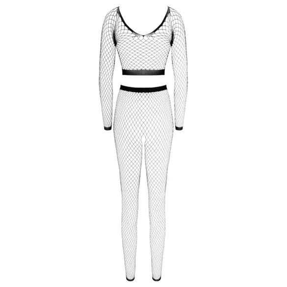 Cottelli - võrksärk ja stringid - pikkade varrukatega must - S-L