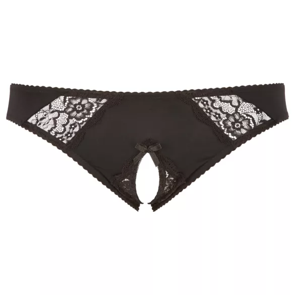 Cottelli Plus Size - pitsist avatud püksikud (mustad) - XL