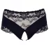 Cottelli Plus Size - avatud pitsist pärlitega stringid - must