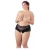 Cottelli Plus Size - avatud pitsist pärlitega stringid - must - 4XL