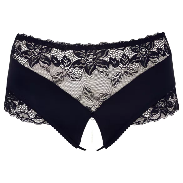 Cottelli Plus Size - avatud pitsist pärlitega stringid - must - 4XL