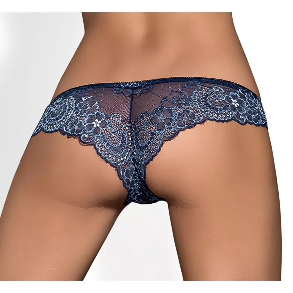 Obsessive Auroria - naiste stringid lipsuga tikandiga - sinine - L/XL