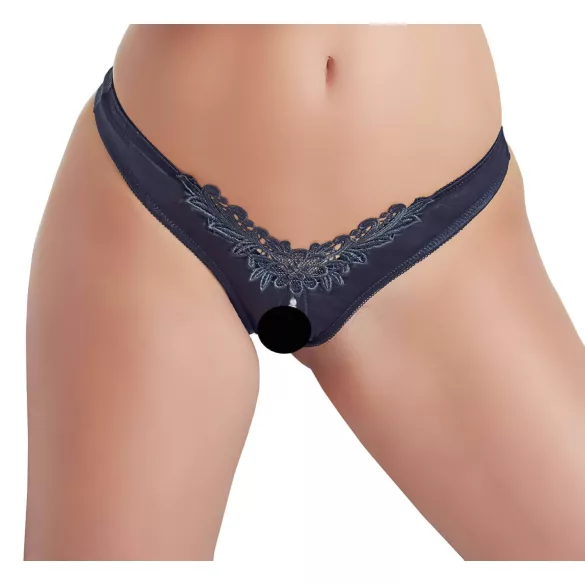 Cottelli - avatud pärlitega pitsist stringid - must - XL