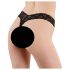 Cottelli - topeltpärlitega pitsiline string (must) - L