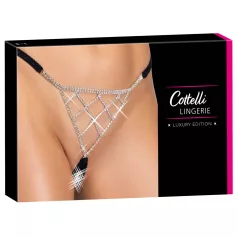   Cottelli - must avatud string‑tanga hõbedase kaunistusega (S-L)