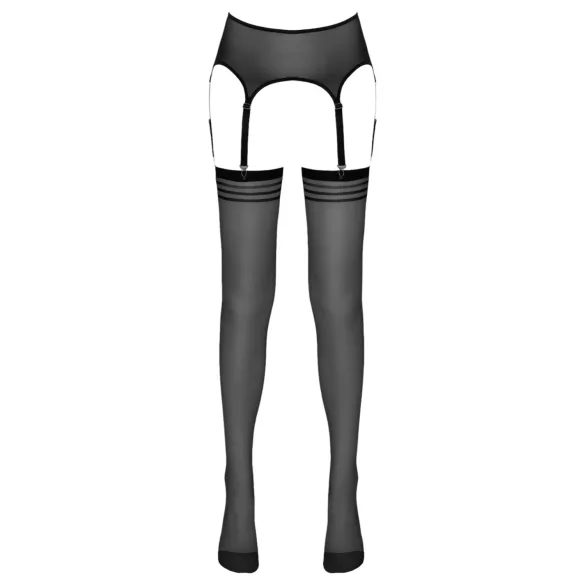 NO:XQSE - triibuline sukk koos sukahoidjaga - must - L/XL
