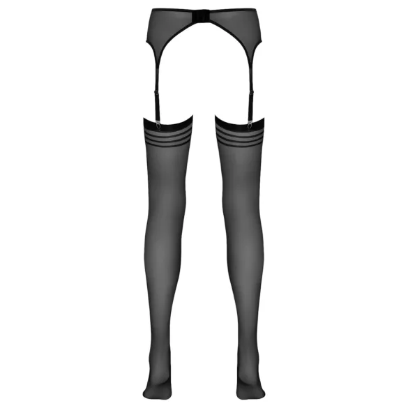 NO:XQSE - triibuline sukk koos sukahoidjaga - must - L/XL