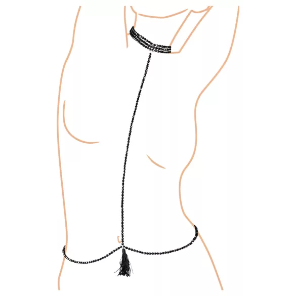 Cottelli - pärlitega keharakmed kaelarihmaga - must