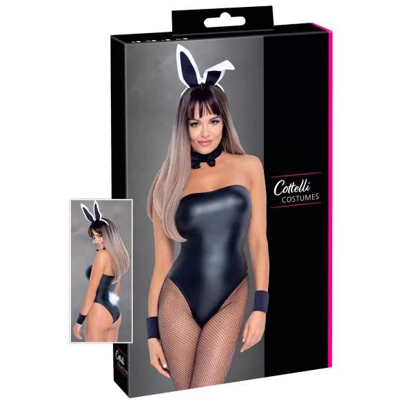 Cottelli Bunny - seksikas läikiv jänkutüdruku kostüüm 5-osaline - L