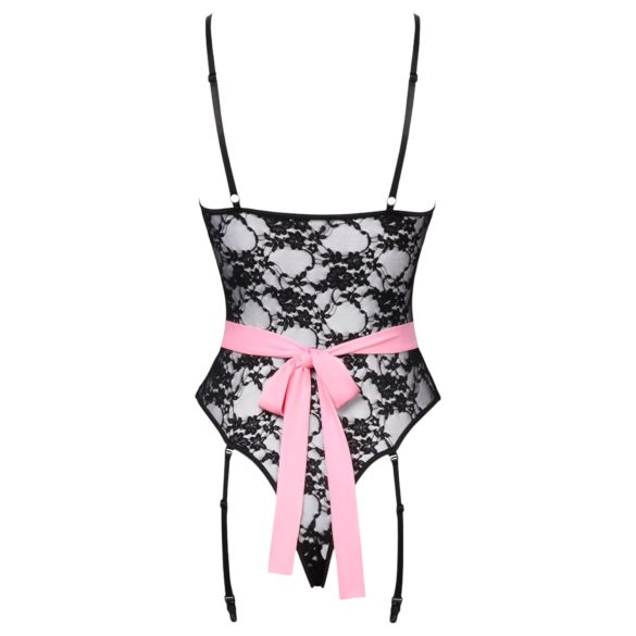 Cottelli - läbipaistev toatüdrukukostüüm (must-roosa) - M