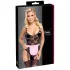 Cottelli - läbipaistev teenijatüdruku kostüüm - must-roosa - XL