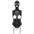 Bad Kitty - avatud body ja mask (must) - XXL