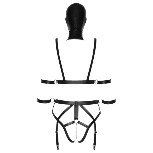 Bad Kitty - kehastrapide komplekt ja mask - must