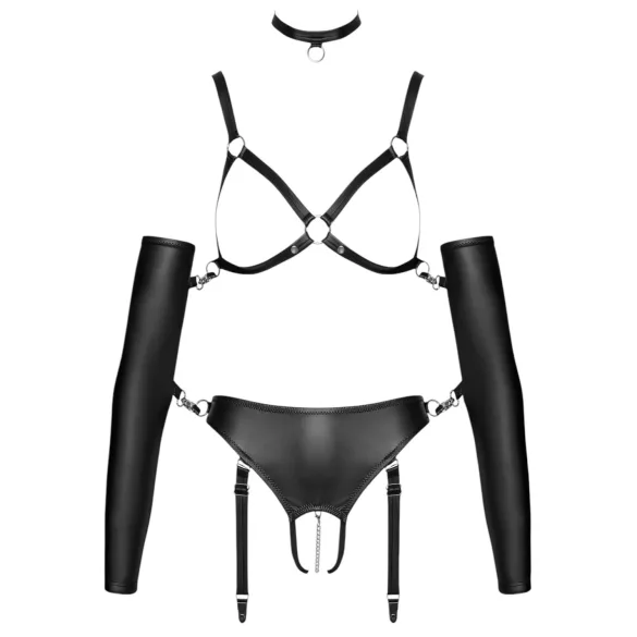 Bad Kitty - bondage kehatrakmete komplekt - must - M