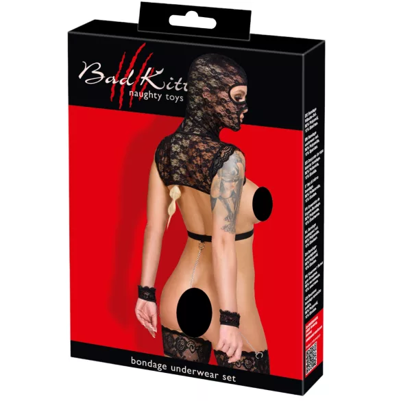 Bad Kitty - BDSM komplekt pitsist - must - L