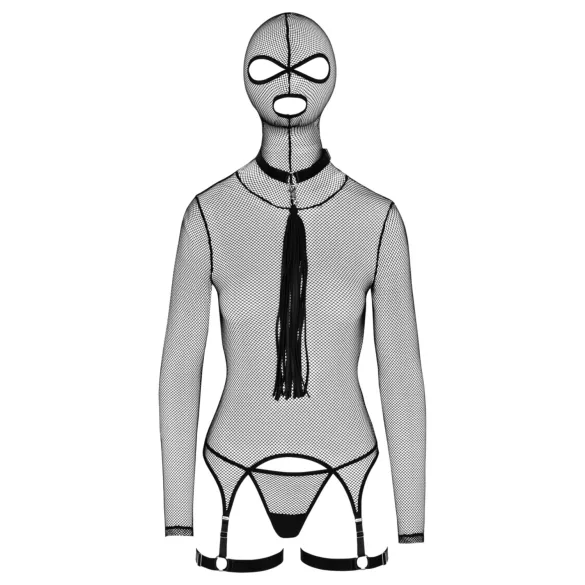 Bad Kitty - BDSM läbipaistev võrksärk piitsaga must - M